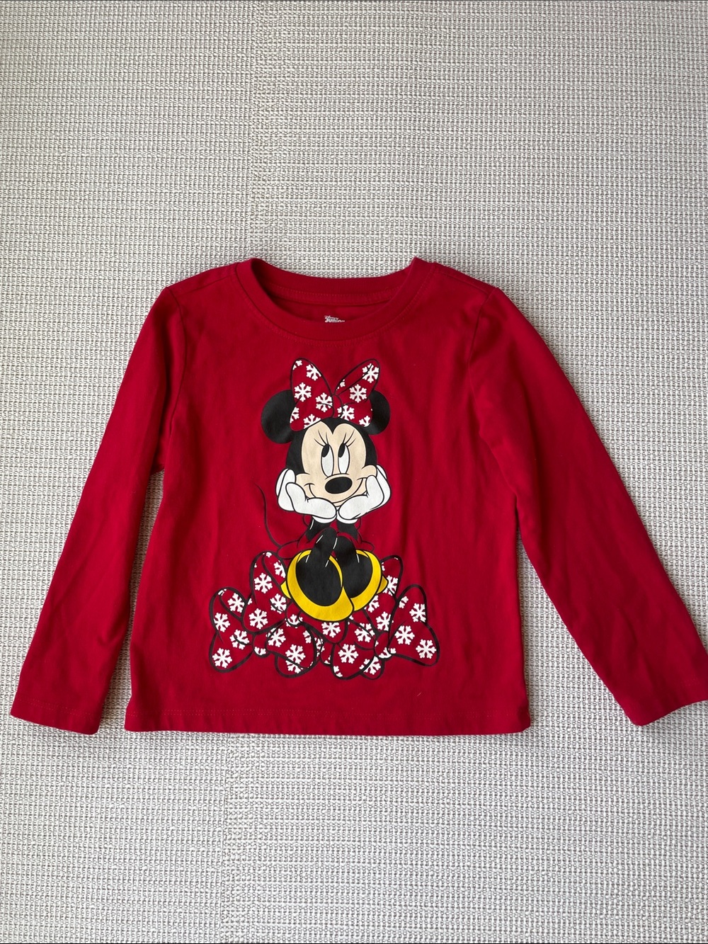 Girls Red Minnie Mouse Graphic Long-Sleeve Top-Size 5